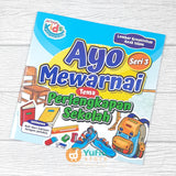 BUKU AYO MEWARNAI TEMA PERLENGKAPAN SEKOLAH SERI 3 (AT-TUQA)