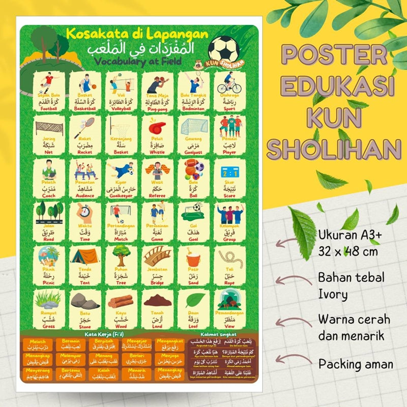 POSTER KOSAKATA DI LAPANGAN 3 BAHASA (KUN SHOLIHAN) – Yufid Store Toko ...