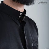 d’Ihsan Jubah Pria Affan Series Lengan Pendek Warna Hitam