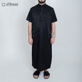 d’Ihsan Jubah Pria Affan Series Lengan Pendek Warna Hitam