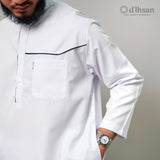 d’Ihsan Jubah Pria Model Arab Lengan Panjang Warna Putih