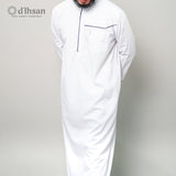 d’Ihsan Jubah Pria Model Arab Lengan Panjang Warna Putih