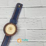 Jam Tangan Yufid.Tv Logo Ukir Strap Biru Diameter 40