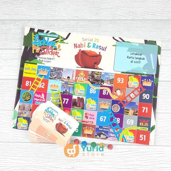 LADDER DAN SLIDER SERIAL 25 NABI DAN RASUL - PERMAINAN EDUKASI ANAK ISLAMI (ADZKIA BOOKS)