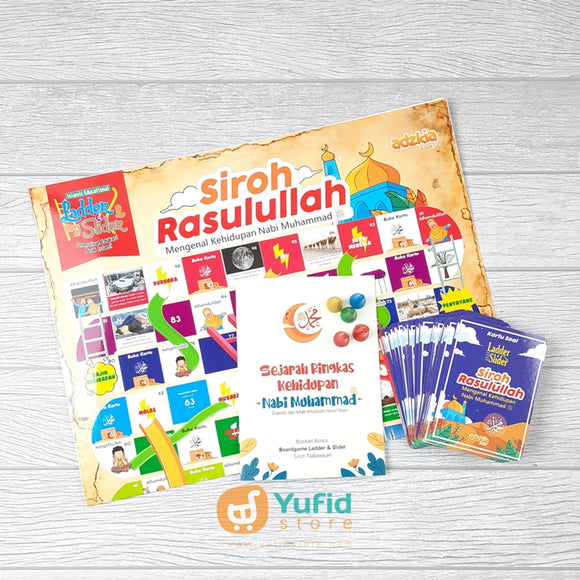 LADDER DAN SLIDER SIROH RASULULLAH -  PERMAINAN EDUKASI ANAK ISLAMI MENGENAL KEHIDUPAN NABI MUHAMMAD (ADZKIA BOOKS)