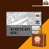 LEMBAR MEWARNAI DETAIL KERETA API - 30 GAMBAR UKURAN A4 (ERKAJE LEARNING KIT)