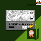 LEMBAR MEWARNAI DETAIL PEMANDANGAN ALAM - 30 GAMBAR UKURAN A4 (ERKAJE LEARNING KIT)