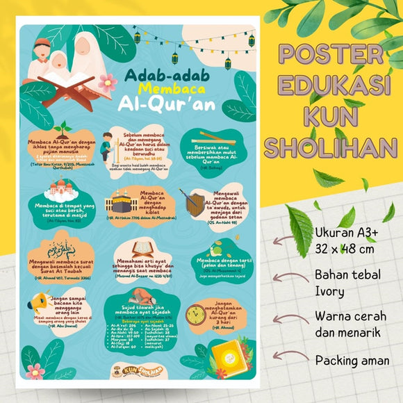 POSTER ADAB MEMBACA AL-QUR'AN (KUN SHOLIHAN)