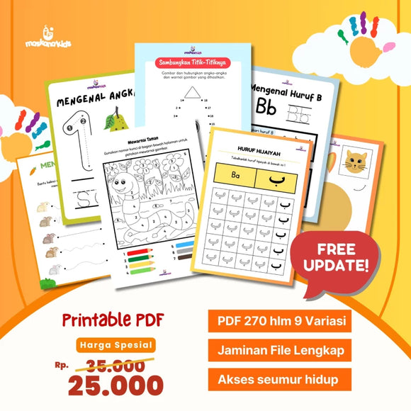 PRINTABLE ACTIVITY WORKSHEET WORKBOOK LEMBAR AKTIVITAS ANAK MUSLIM (MASKANA KIDS)