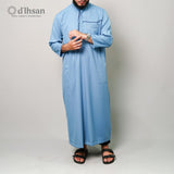 d’Ihsan Jubah Pria Model Arab Lengan Panjang Warna Biru