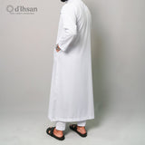 d’Ihsan Jubah Pria Model Arab Lengan Panjang Warna Putih