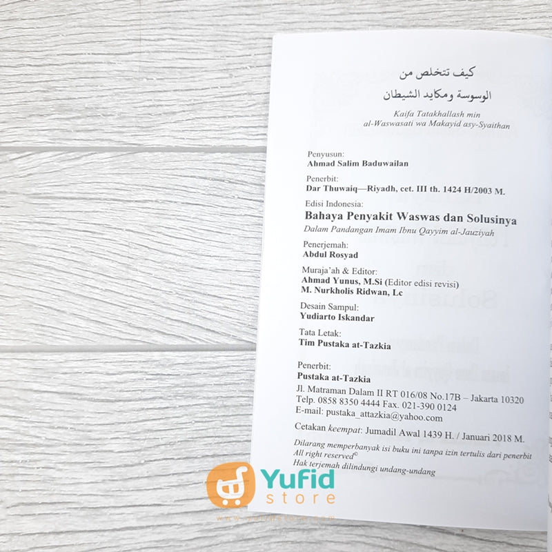 BAHAYA PENYAKIT WASWAS DAN SOLUSINYA (PUSTAKA AT TAZKIA) – Yufid Store ...
