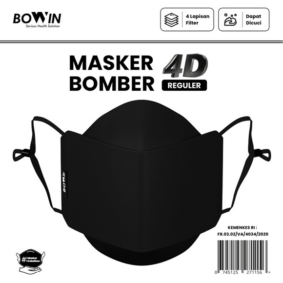 Bowin Masker Bomber 4D Reguler Dewasa