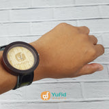 Jam Tangan Yufid.Tv Logo Ukir Strap Hitam Diameter 40