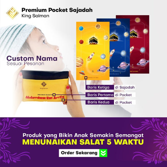 King Salman Premium Pocket Sajadah Anak Custom Nama (King Salman)
